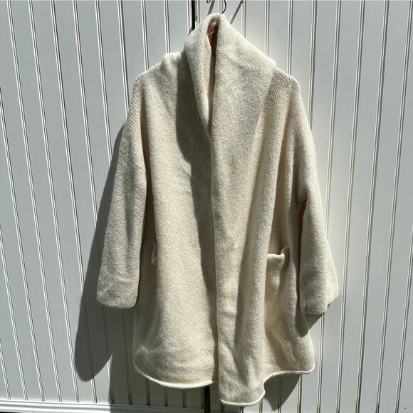 Lauren Manoogian Capote Alpaca Wool Coat Coatigan Hooded Sweater Jacket Cardigan - Picture 2 of 16